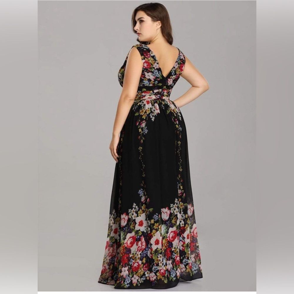NWT Ever Pretty Dress Sleeveless Floral Chiffon Maxi High Waisted Sz 20 6XL - Picture 2 of 7
